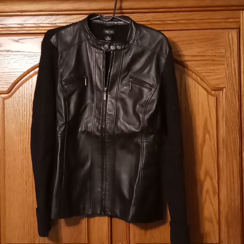 Black leather jacket